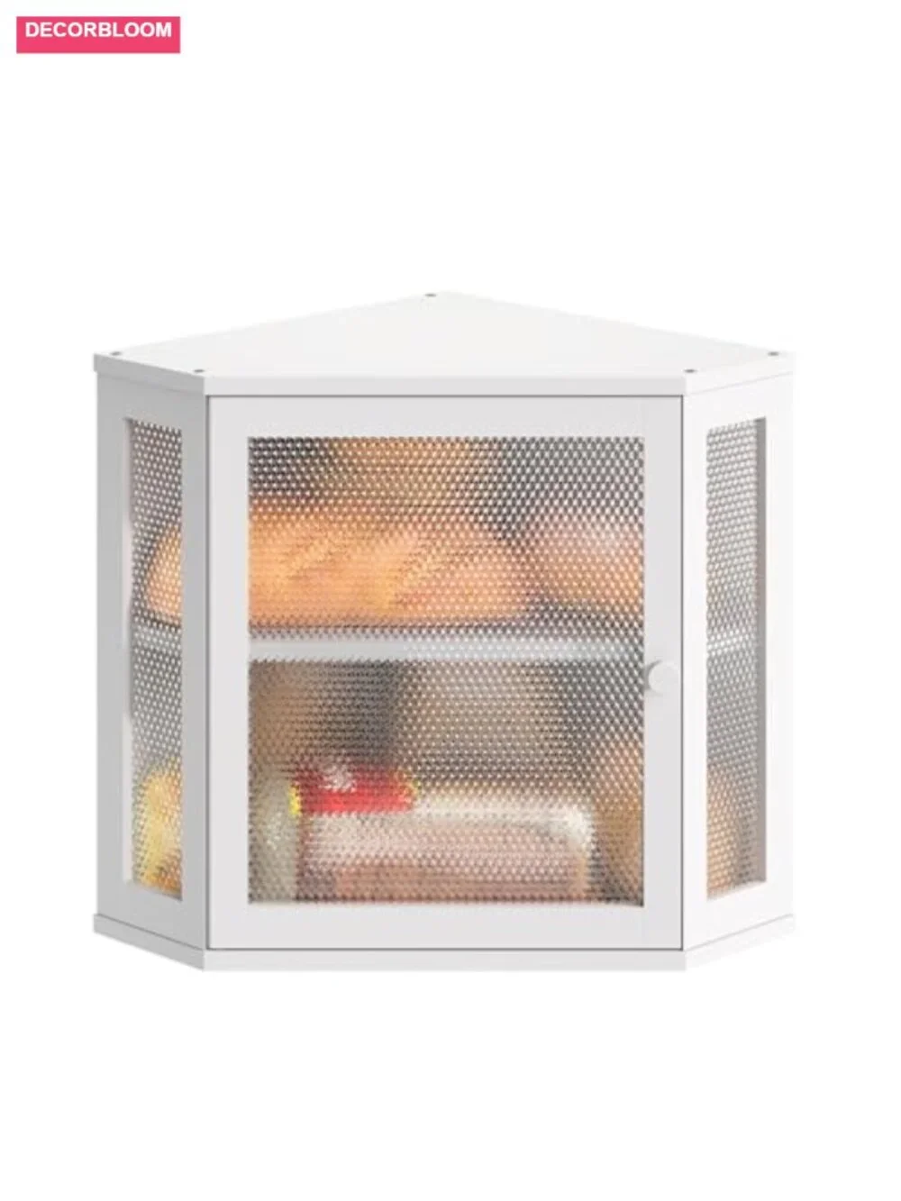 Large Capacity Double Layer Corner Bread Box with Bamboo Lid - Farmhouse